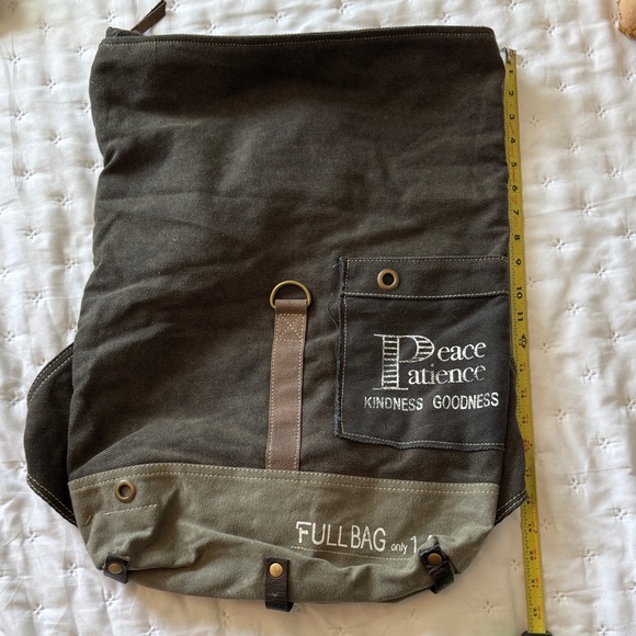 NWOT, Olive Green Canvas Backpack - Picture 7 of 8
